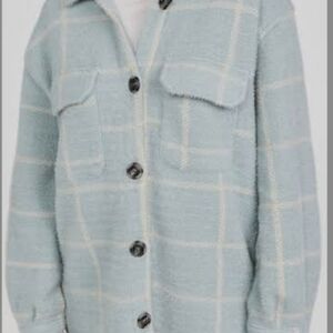 Z SUPPLY Tucker Plaid Shacket/Coat, NWOT, S,  Morning Fog - Exc Quality!!🩵🤍